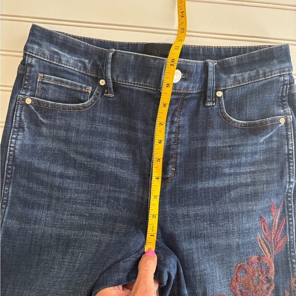 WHBM Everyday Soft Floral Embroidered High Rise Straight Jean - Picture 10 of 12